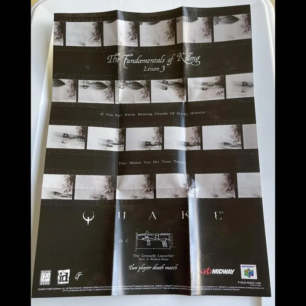 Quake Nintendo 64 Game Cartridge USED Complete In Box With Manual And Poster
